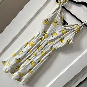 Flawed - Slate & Willow White Dress with Lemon Print